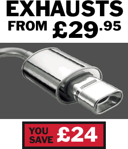 Buy cheap car exhausts from £29.95 at Setyres and save £24